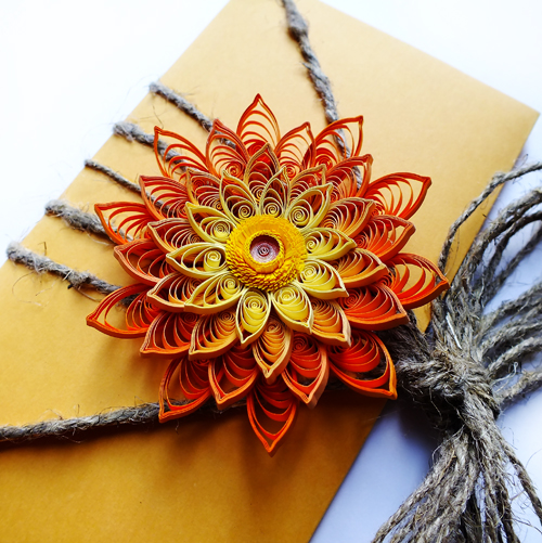 quilling envelope Orange