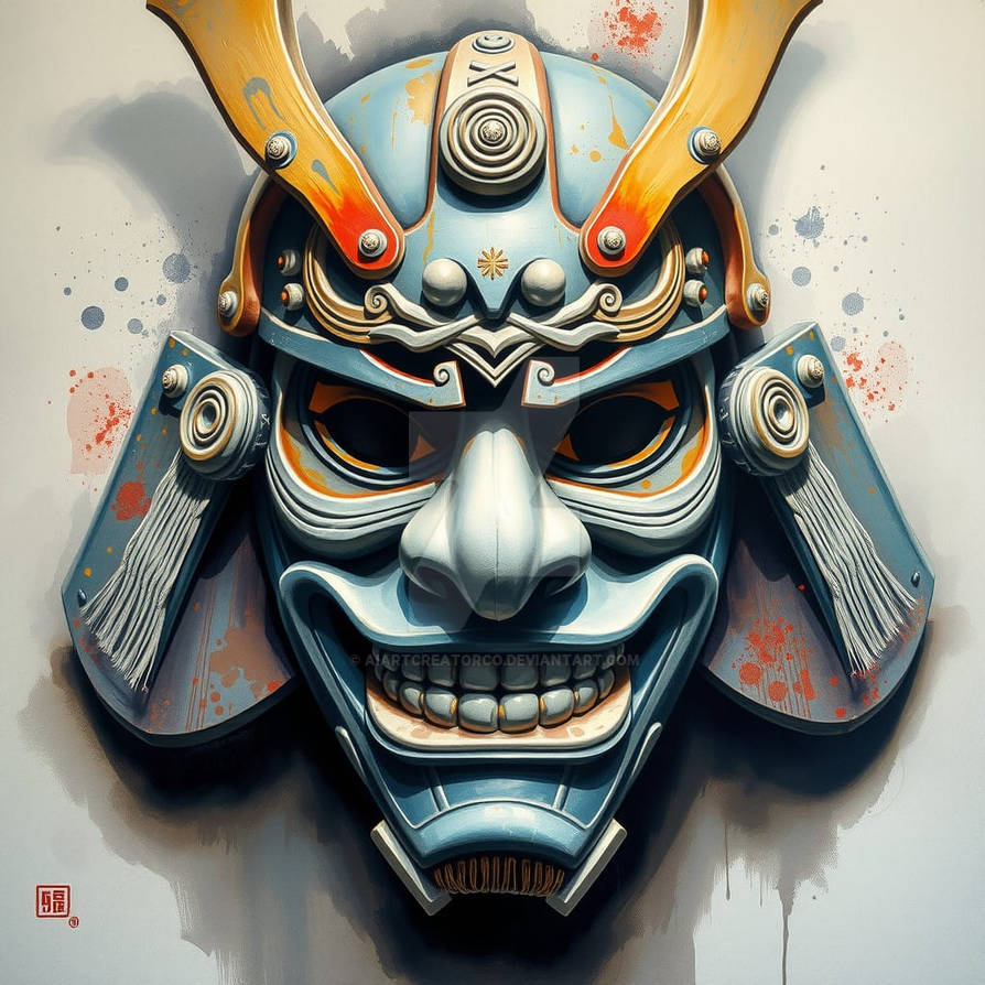 Clay Samurai Mask by aiartcreatorco on DeviantArt