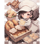 Chibi girl in bakery