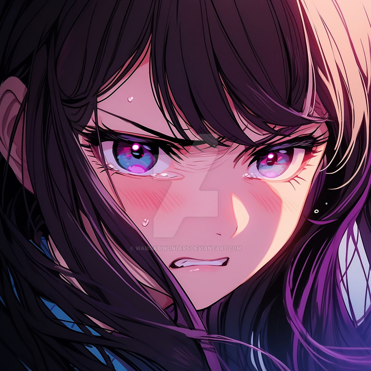 Anime Woman Rage Angry Girl by WabiSabiWonders on DeviantArt