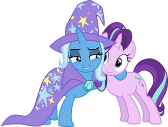 Trixie and Starlights platonic Christian side-hug