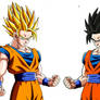DbZ:Goku super saiyan 2 and Gohan mystic form