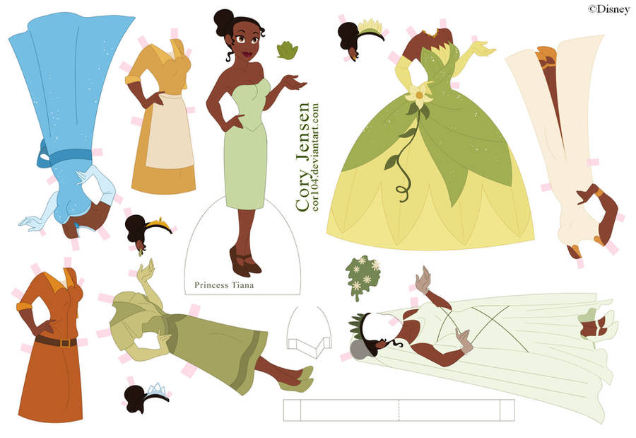 Princess Tiana Paper Doll by Cor104