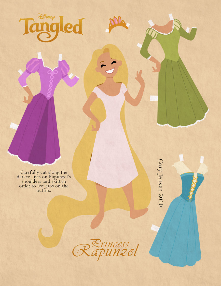 Retro Paper Doll- Rapunzel