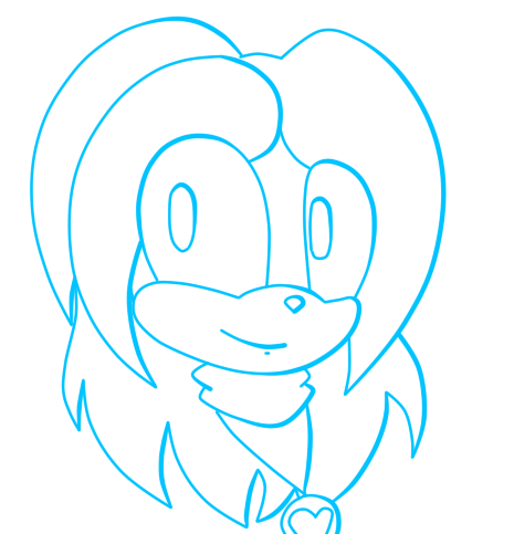 +Sonic X Lineart Headshot+