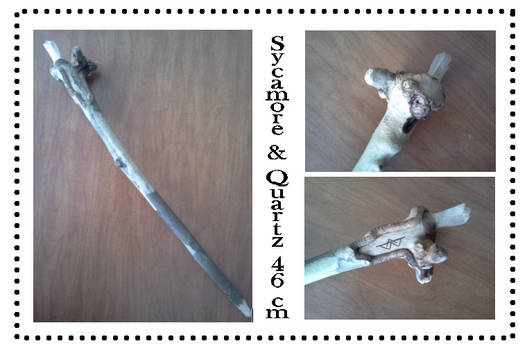 Sycamore Wand with Quartz