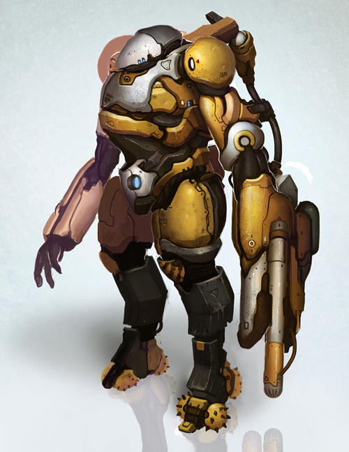 asteroid mining mech by AlexKonstad on DeviantArt