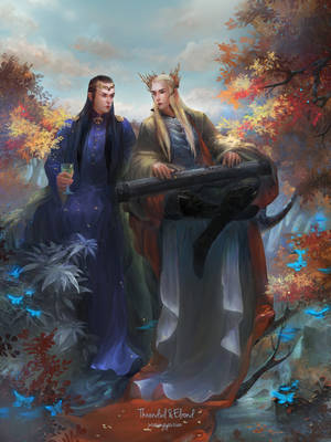Thranduil and Elrond by tinyyang