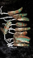 Handpainted feather Ornaments