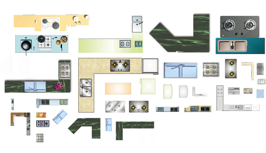Simple Kitchen Block Work Kitchen Blocks by jushiung on DeviantArt