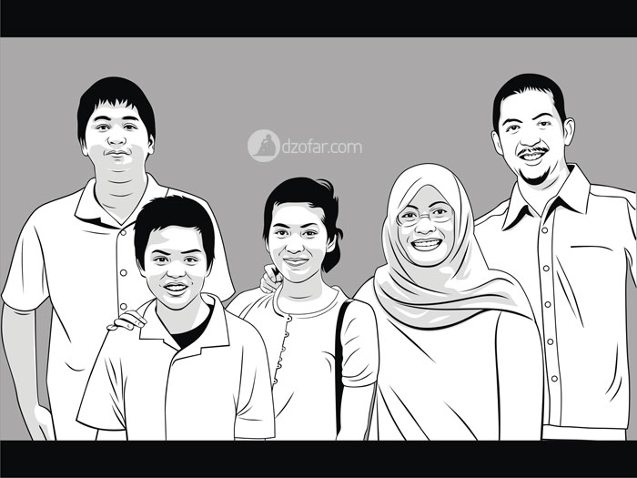 Lineart vector Family