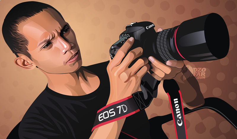 Vector Real Man with Canon EOS 7D Camera