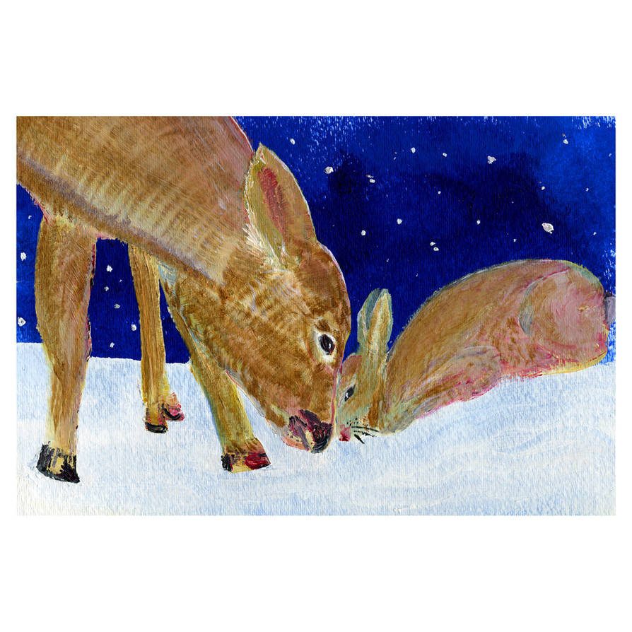 Rabbit Riding Fawn The Fawn and the Rabbit by SailToMe on DeviantArt