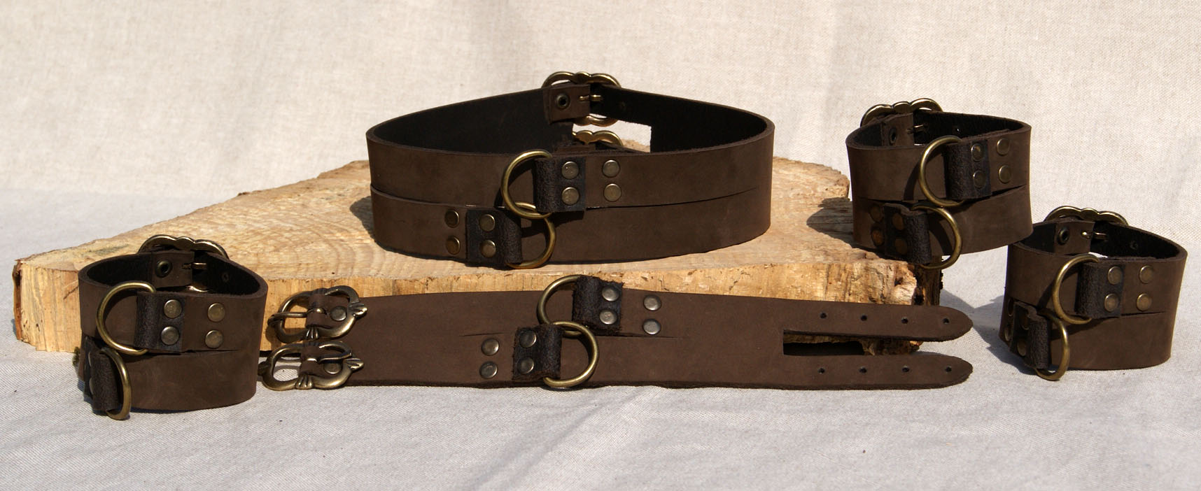 Leather Collar and Wristbands