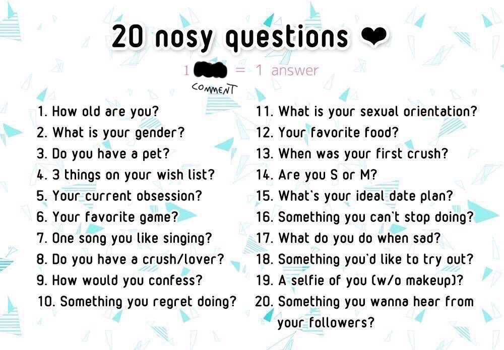 20 Nosy Questions By Reddythefoxartz On Deviantart