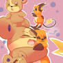 Teddiursa and Raichu