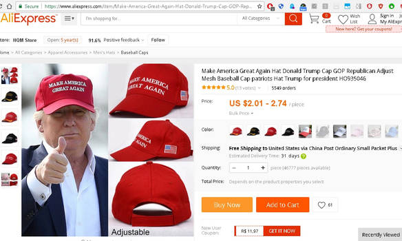 Trump Make America Great Again Hat Made in China