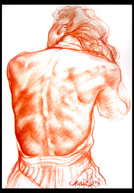 Red Charcoal Life Study