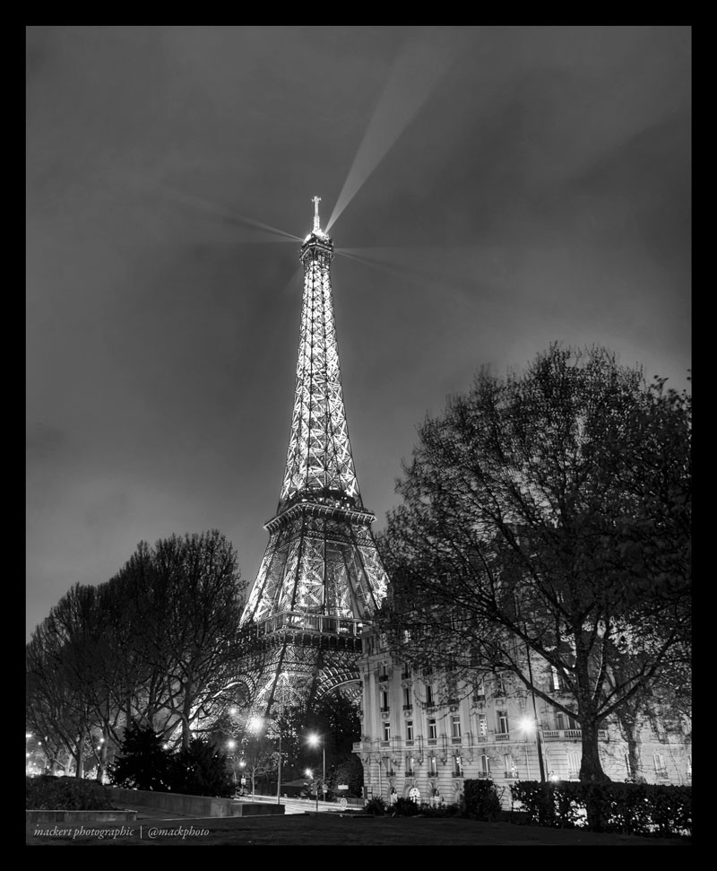 Cloudy eve at the Eiffel Tower