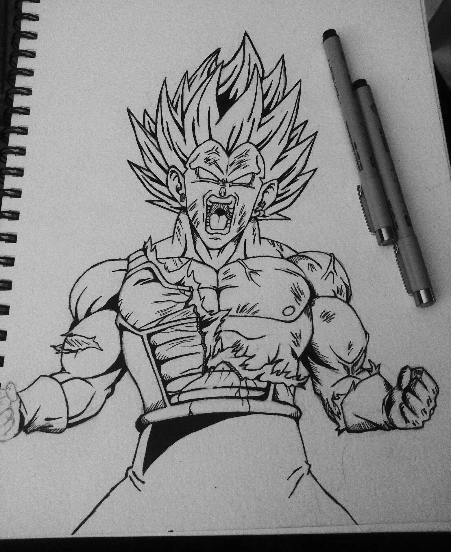 How to draw vegeta ultra ego