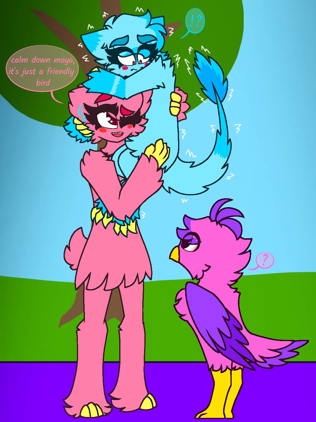 Kissy and maya meets opila bird - PPT x GFB OC by kittycatczafhaye on  DeviantArt