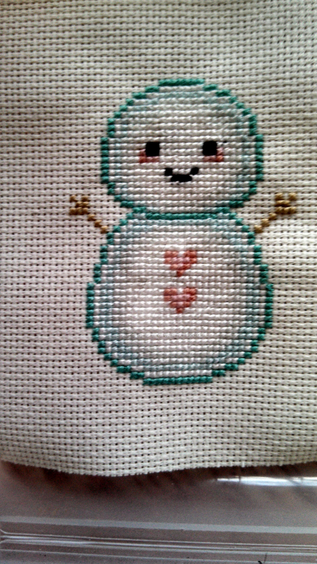 Adorable Snowman Christmas Ornament Cross Stitch