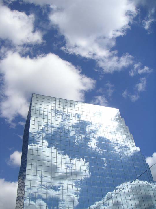 cloudy building