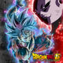 Poster Son Goku Ultra Instinto Dominado vs Jiren