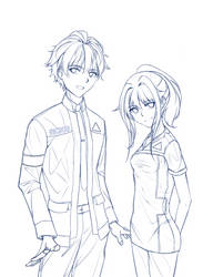 Detroit AU sketch