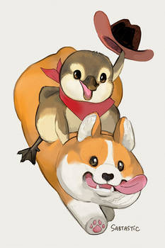 Galloping Corgi Duck Small