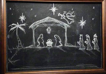 chalkboard Nativity. Merry Christmas