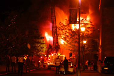 burning building