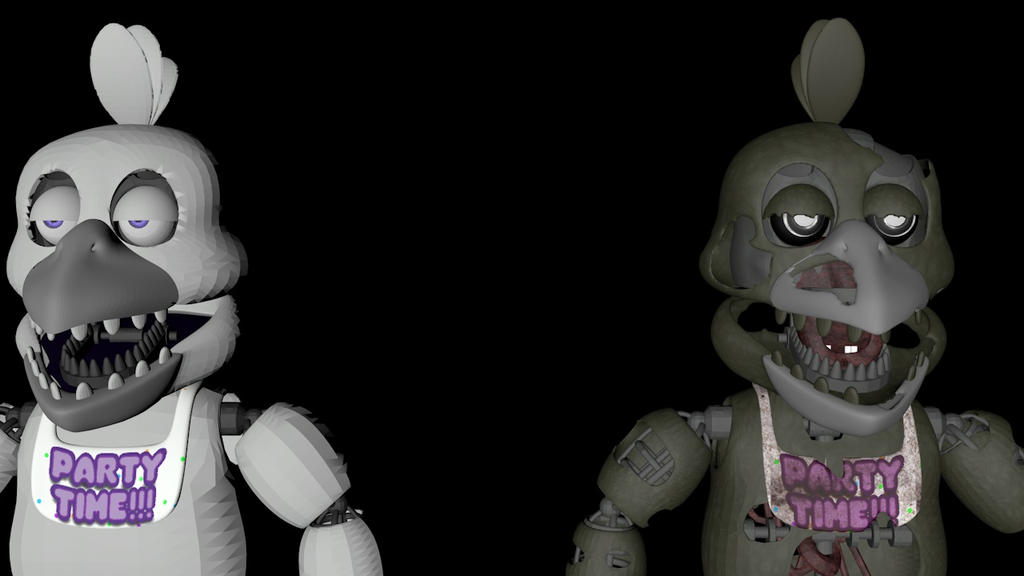 Silver Chica and Spring Chica port C4D by BonBunsTV on DeviantArt