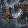 Wolverine vs Sabertooth - Watercolors