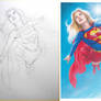 Supergirl - Pencil-Watercolors