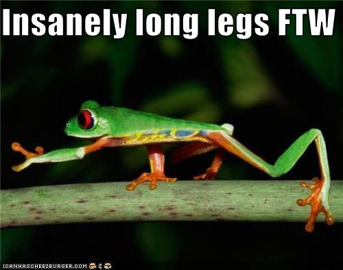 This frog has LONG LEGS