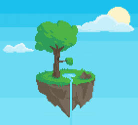 Pixel Art Scene #4 - Floating Island