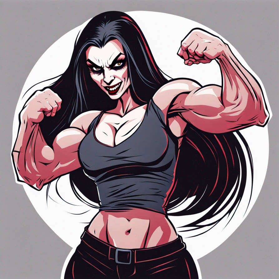 Vampire Exercise Female vampire flexing her muscles 2 by Batboyjw333333 on DeviantArt