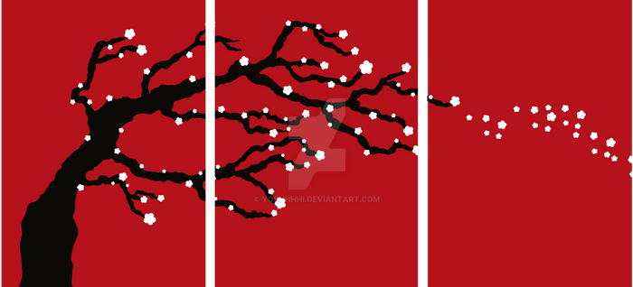 3 Piece Cherry Blossom Art