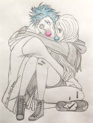 Grimmjow x Orihime (bubblegum 1) by Nicole-GreenBean