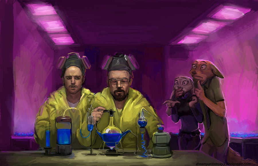 breaking bad crossover with rick and morty, fanart