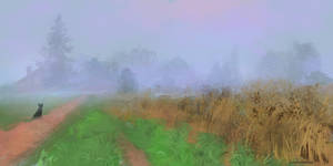 Foggy village