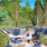 Karelian waterfall - pastel