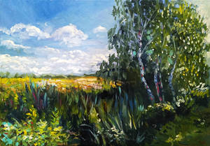 Rural landscape - oil painting