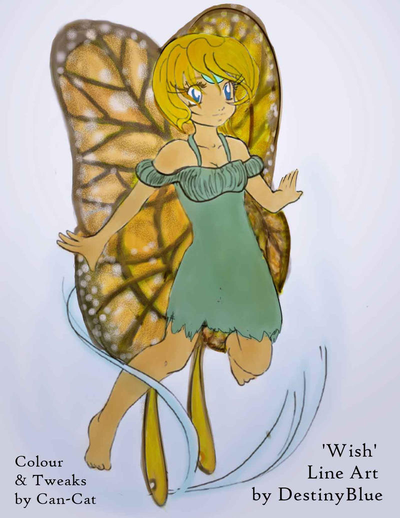 Wish, LineArt by DestinyBlue (Can-Cat,Colour)...