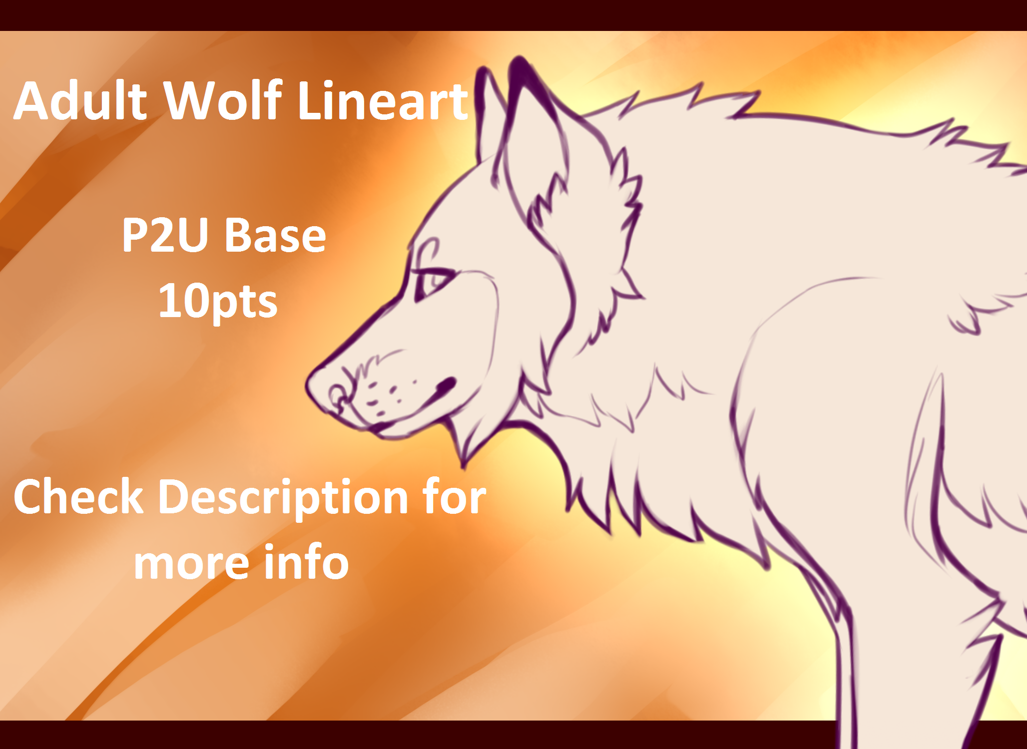 {P2U} Cheap Adult Wolf Lineart