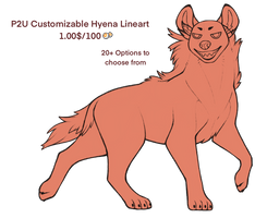 {P2U - 100pts} Fully Customizable Hyena Lineart