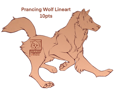 {P2U-10pts} Prancing Wolf Lineart