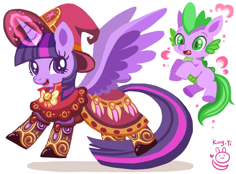 MLP-Magician Twilight and Pony Spike