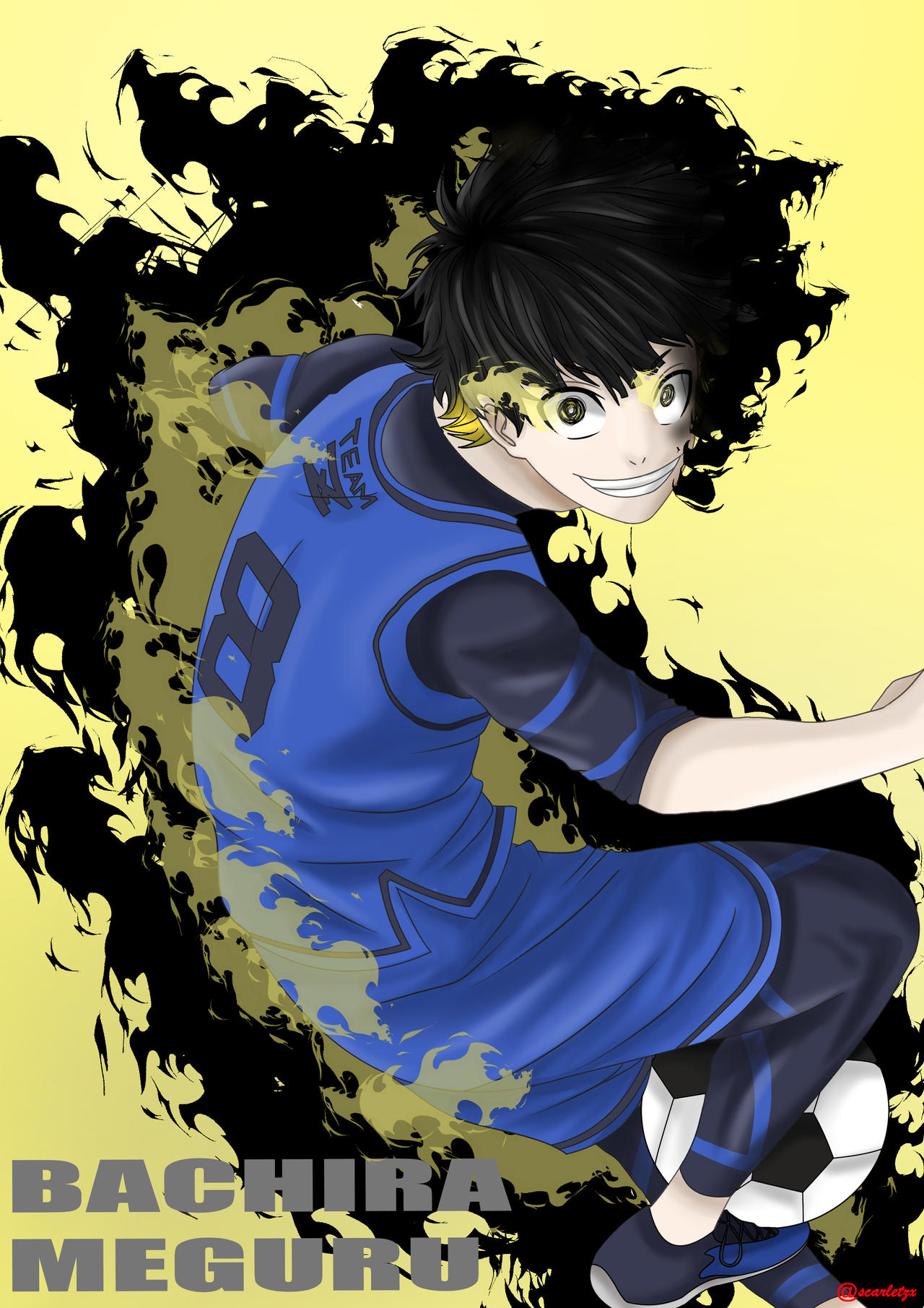 Bachira Meguru [Illustration Making]- Blue Lock Anime Fan Art